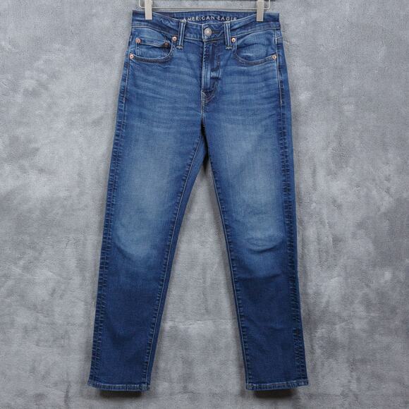 AMERICAN EAGLE Slim Straight Airflex+ Denim Jeans Dark Wash Mens Sz 28x28 - Picture 1 of 10
